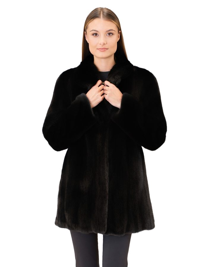 Classic black mink fur stroller